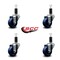 Service Caster 3'' Solid Poly Wheel Swivel 1-1/4'' Expanding Stem Caster Set, 4PK SCC-EX20S314-SPUS-114-4 - alternate 4